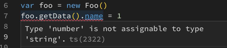 A type error showing in VSCode